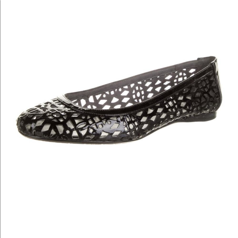 Stuart Weitzman Black Cutout Flats
